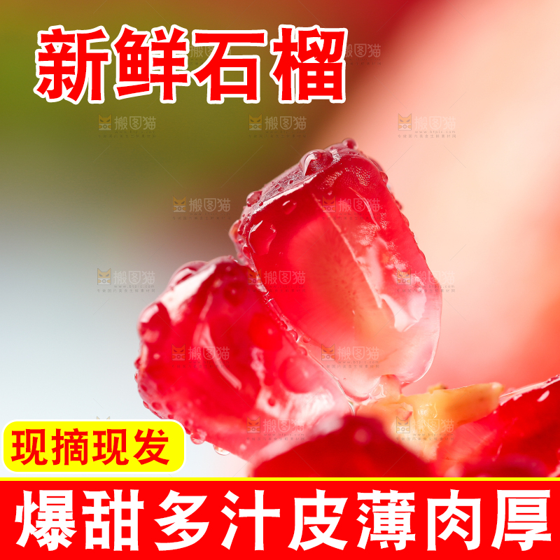软籽石榴籽特写