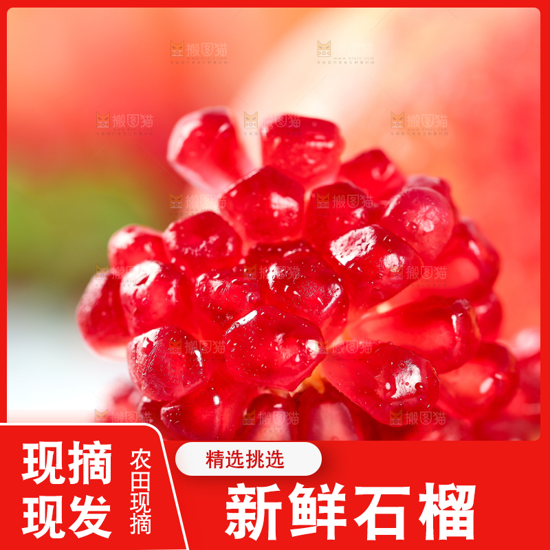 软籽石榴籽特写