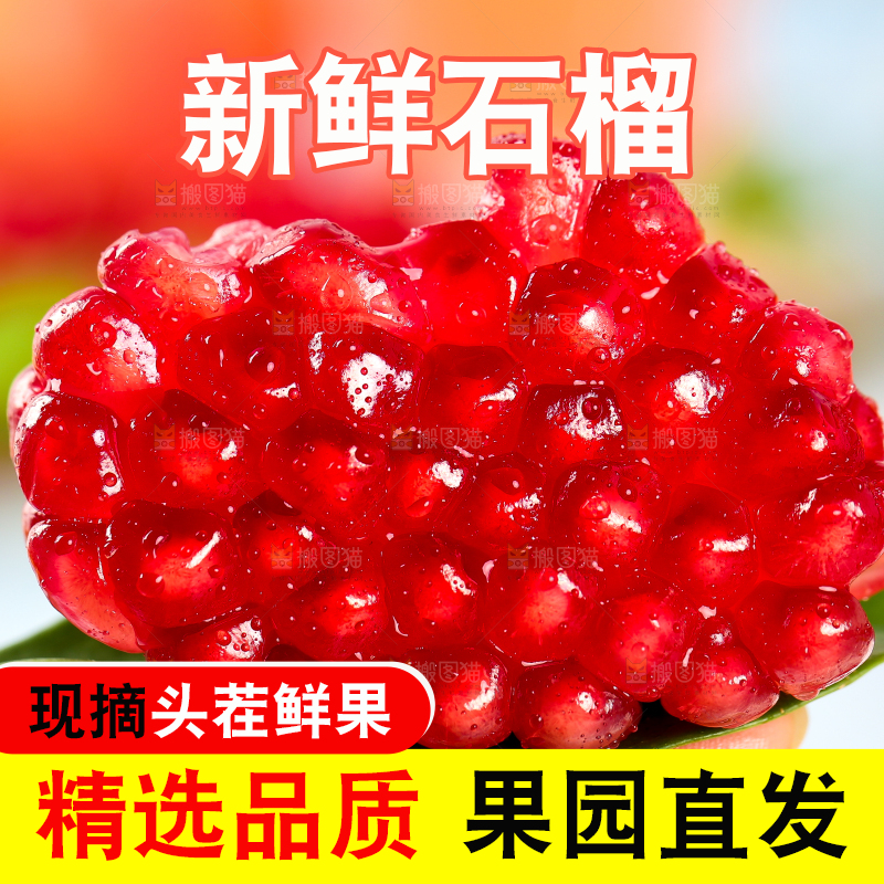 手上拿着软籽石榴