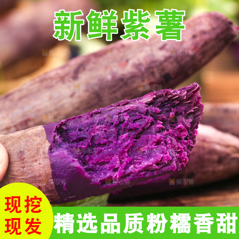 手上拿着紫蜜薯