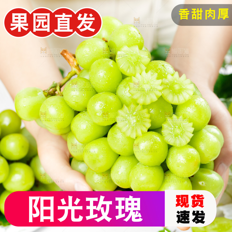 手上拿着一串阳光玫瑰