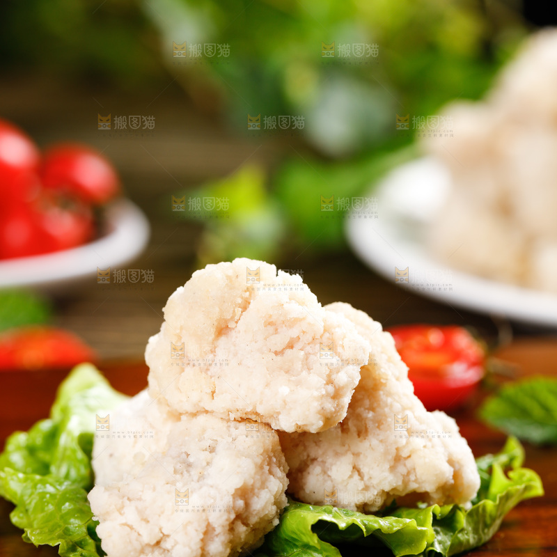 菜叶子上的鸡柳