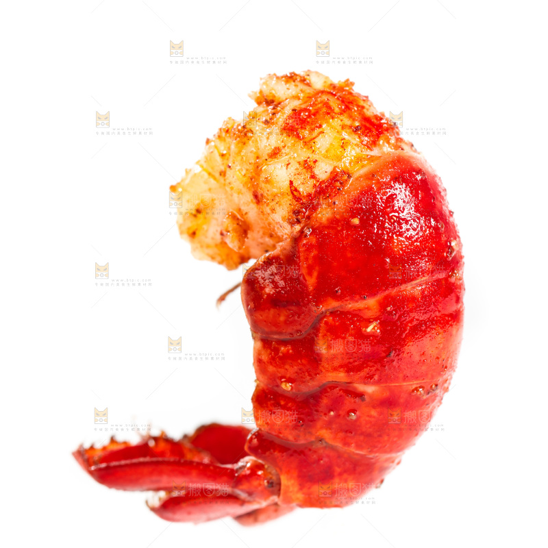 白底上的即食虾尾