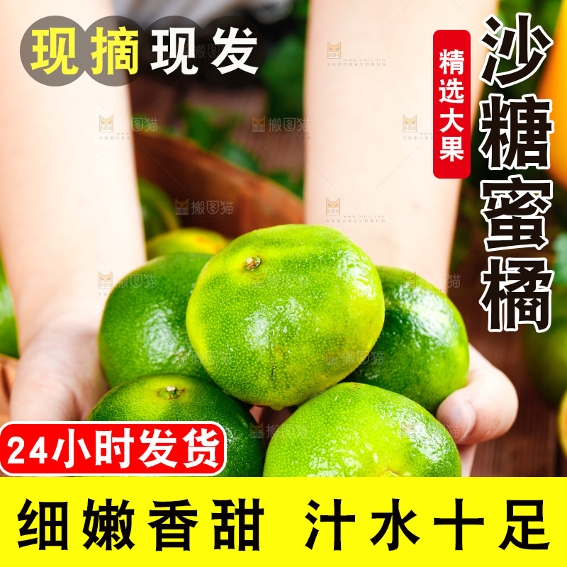 手上捧着青皮蜜桔