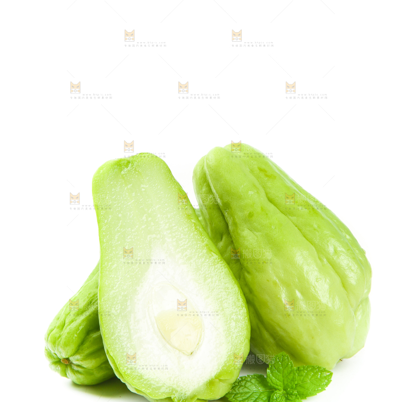 白底上的佛手瓜