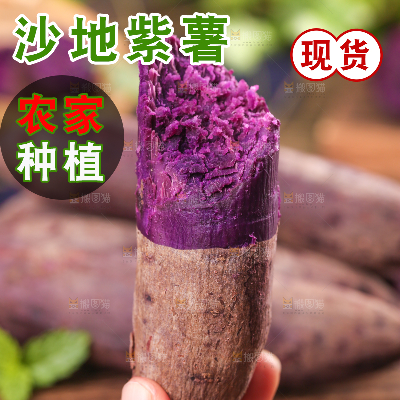 手上拿着紫蜜薯