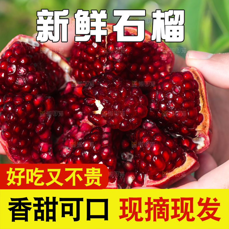 手上拿着剥开黑珍珠石榴