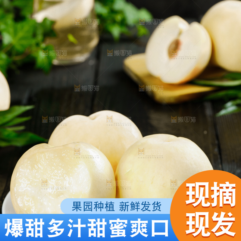 黑底上一盘蒙阴白桃