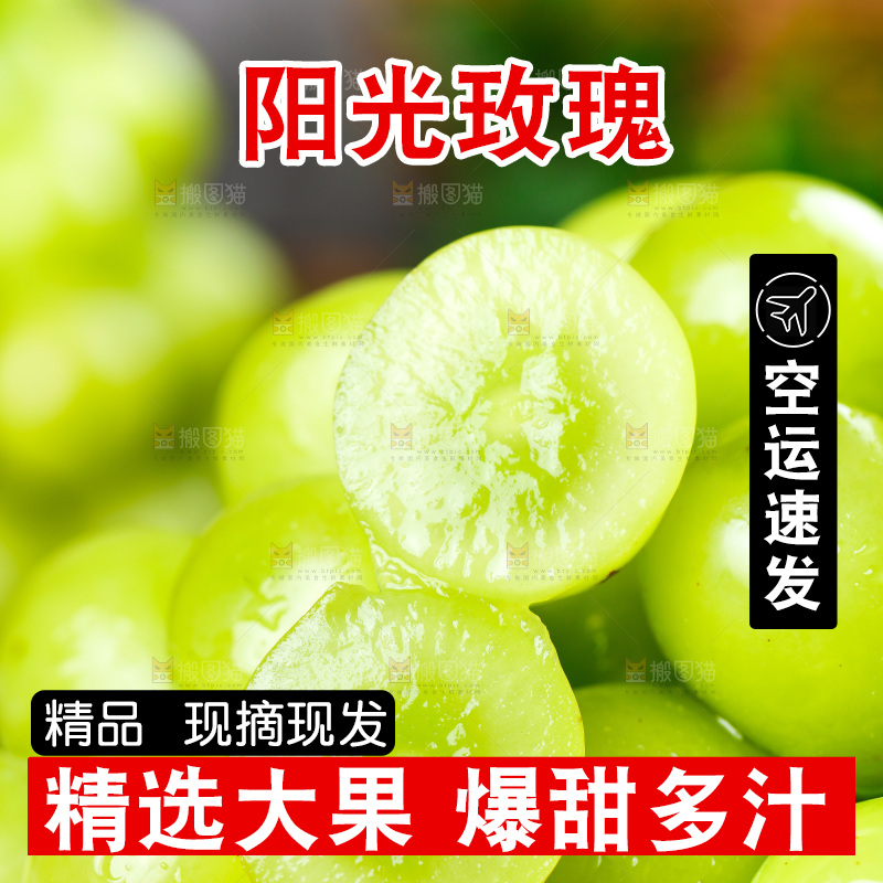 一堆新鲜的阳光玫瑰青提