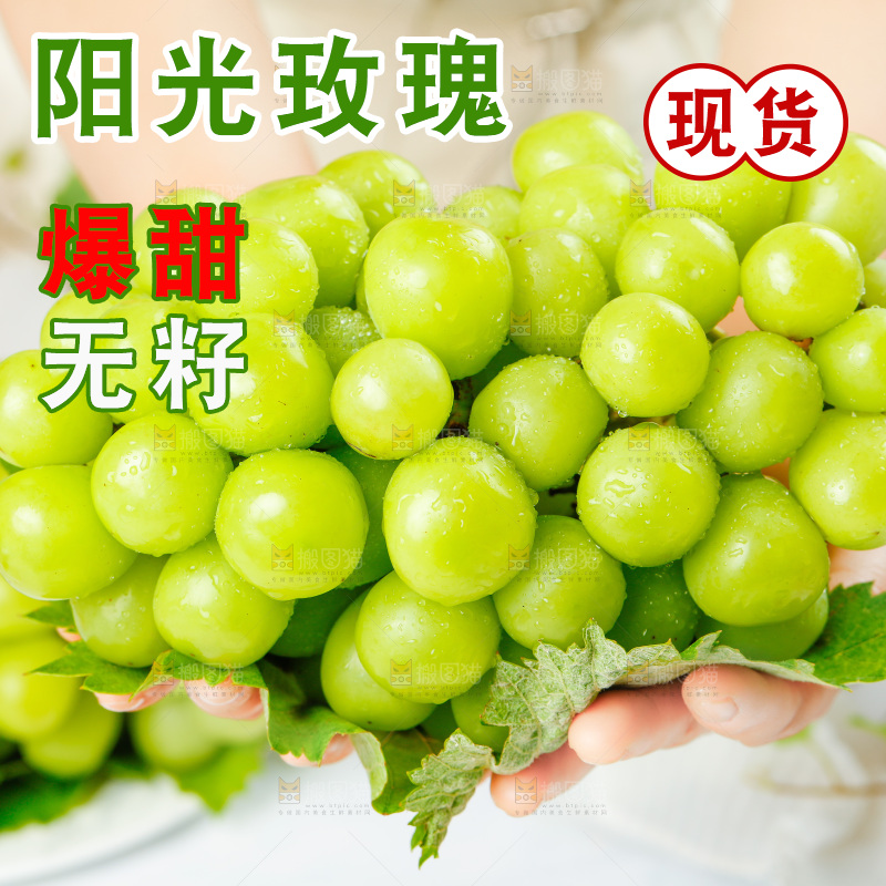 手上拿着一串阳光玫瑰