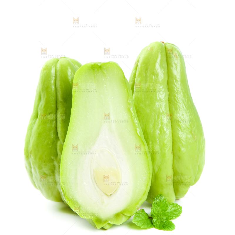 白底上的佛手瓜
