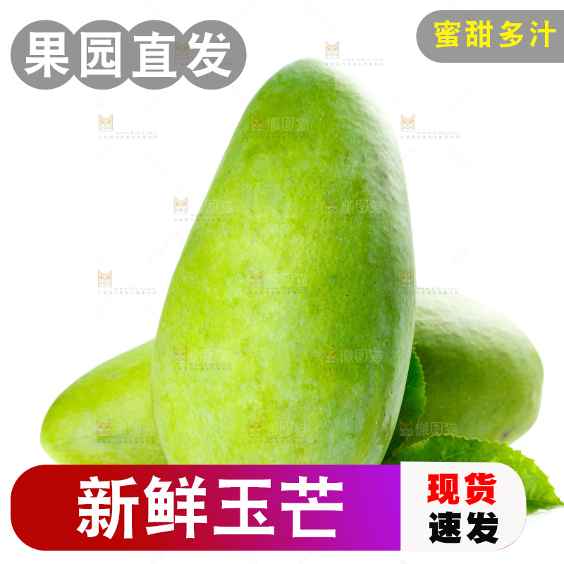 白底上的玉芒果