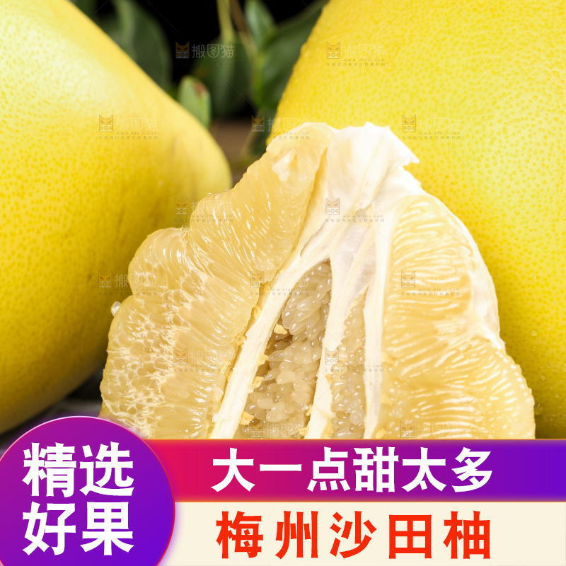 黑底上的广西沙田柚