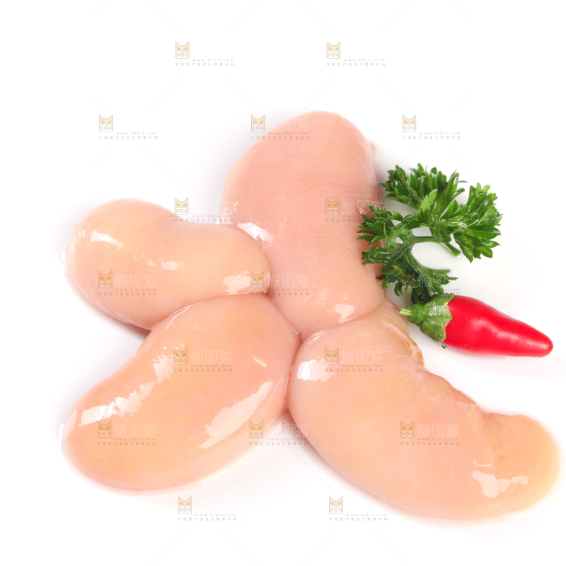 白底上放着鸡肾