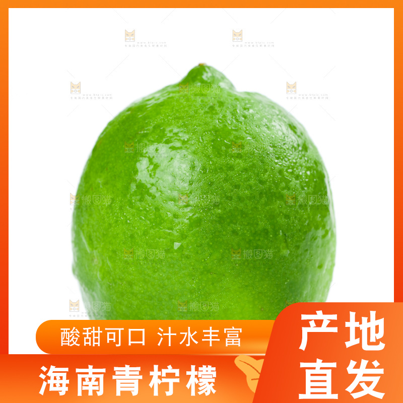 白底上的青柠檬