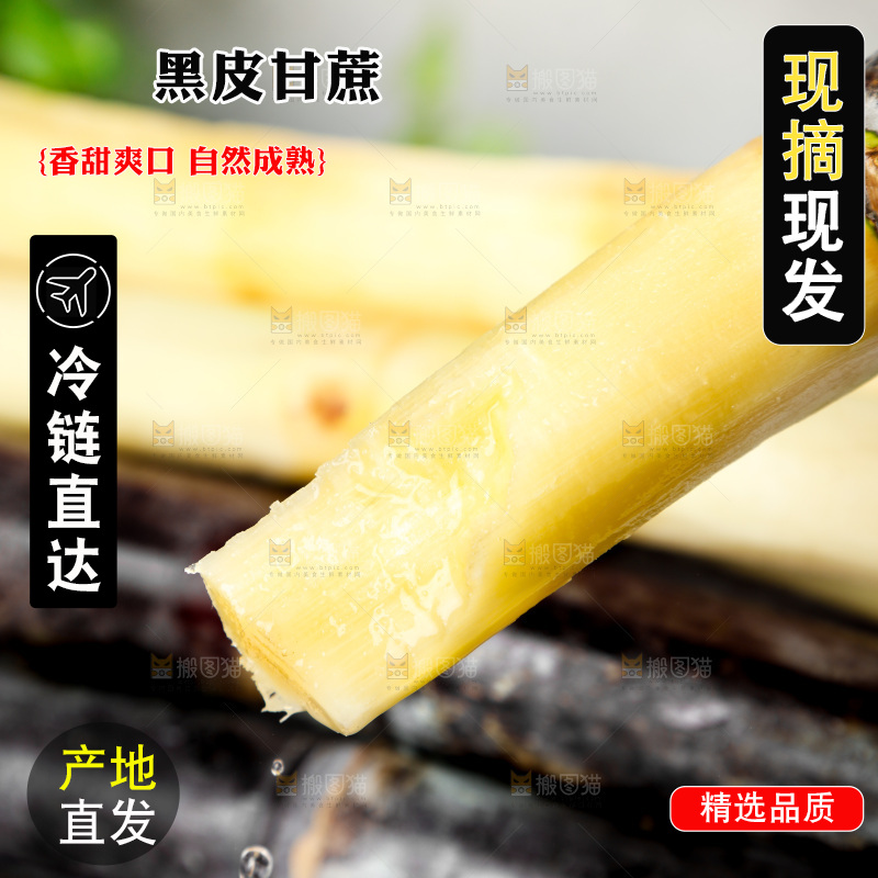 一节削皮的甘蔗