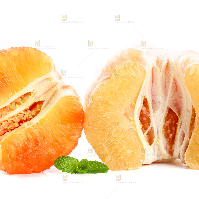 白底上的蜜柚
