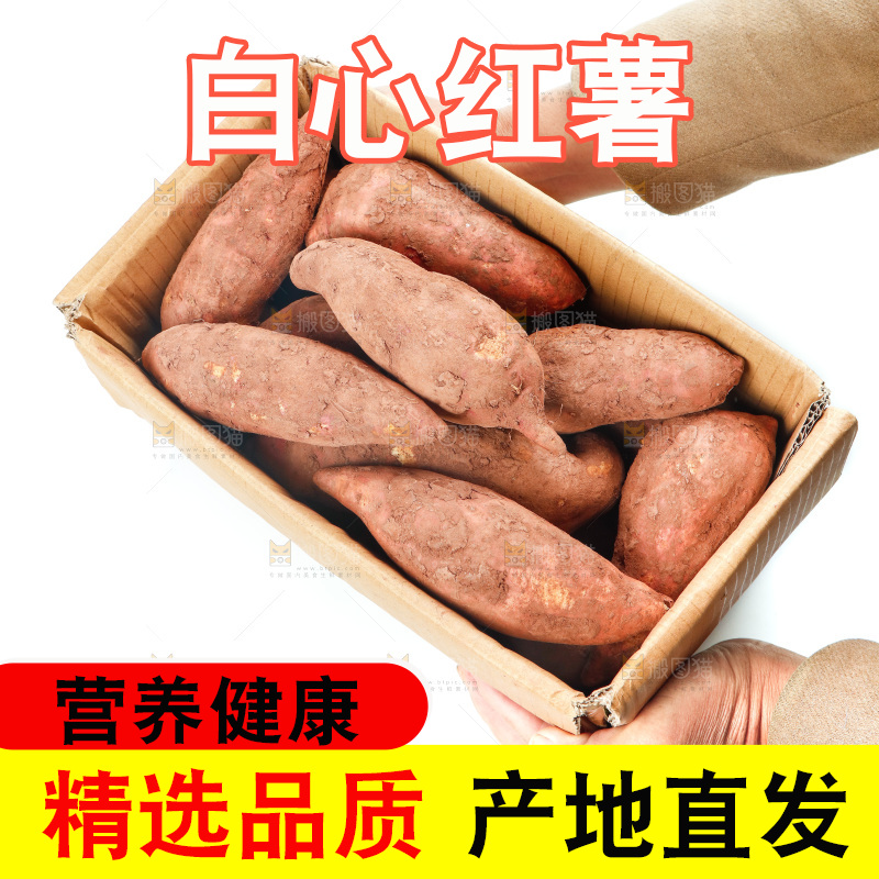 手上端着一箱白心板栗薯