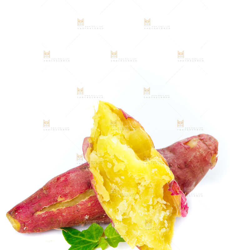 白底上的沙地板栗红薯