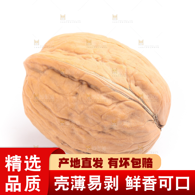 白底上放着一个核桃