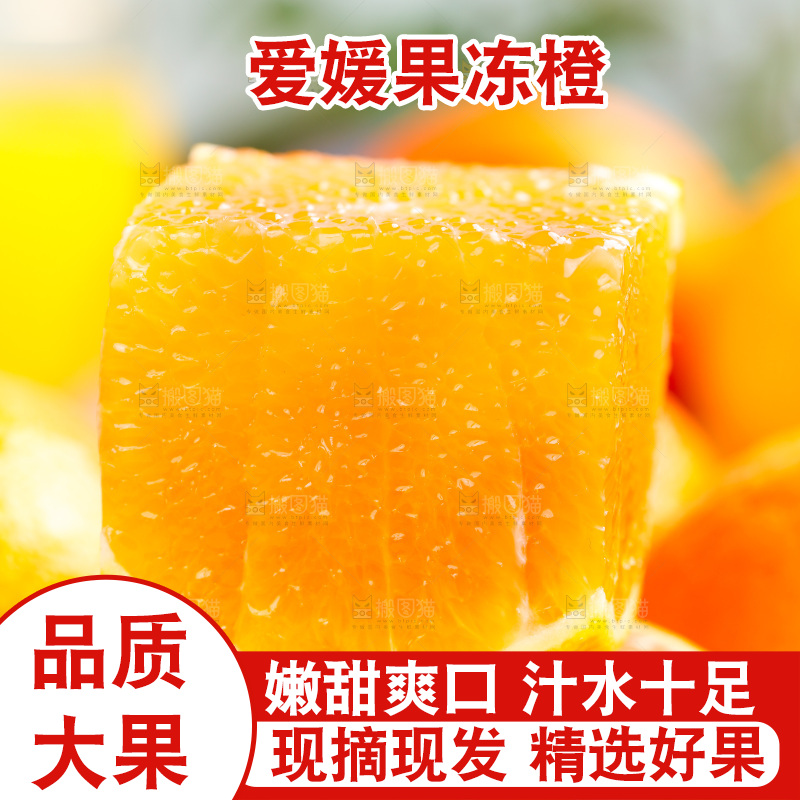 一堆新鲜的爱媛果冻橙