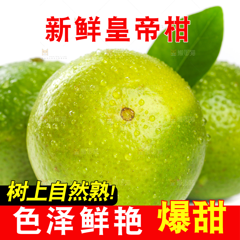 白底上的青皮皇帝柑