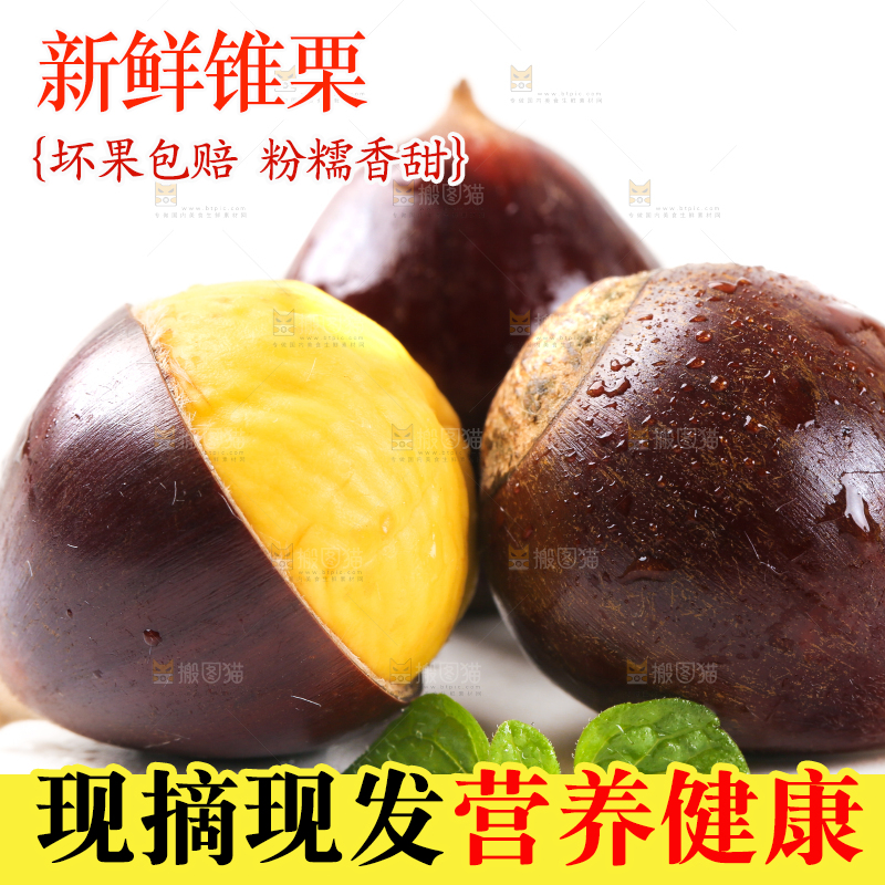 白底上放着建瓯圆锥栗