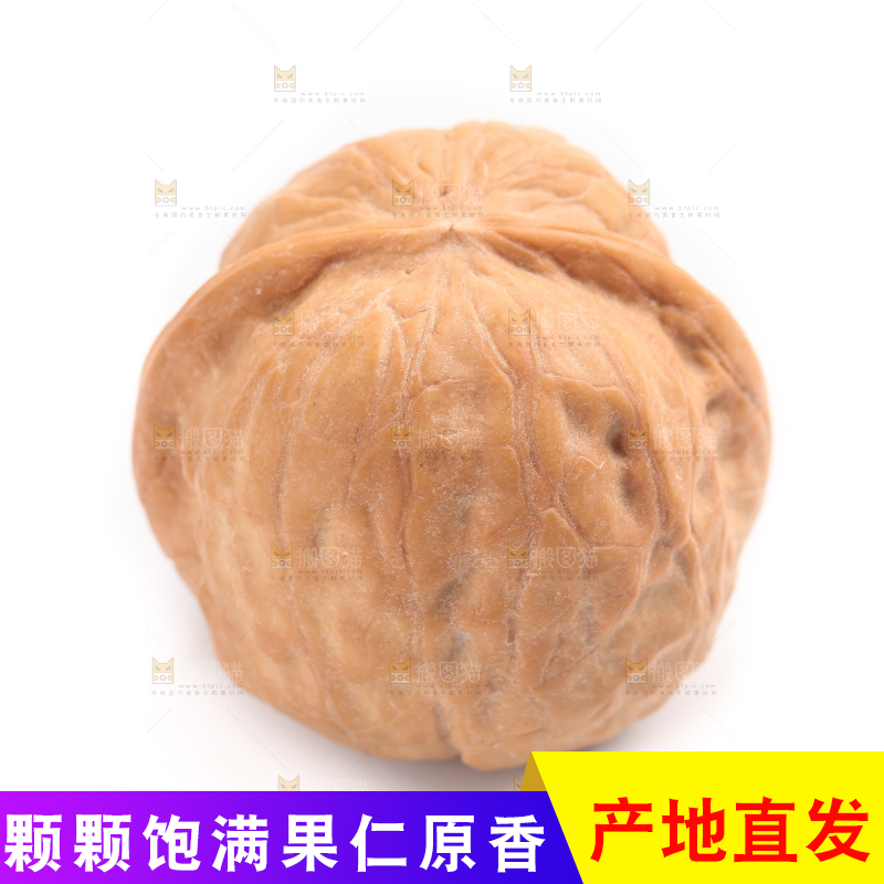 白底上放着一个核桃
