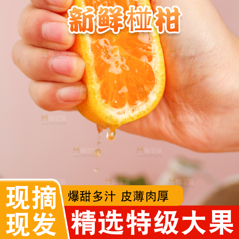 手里拿着芦柑