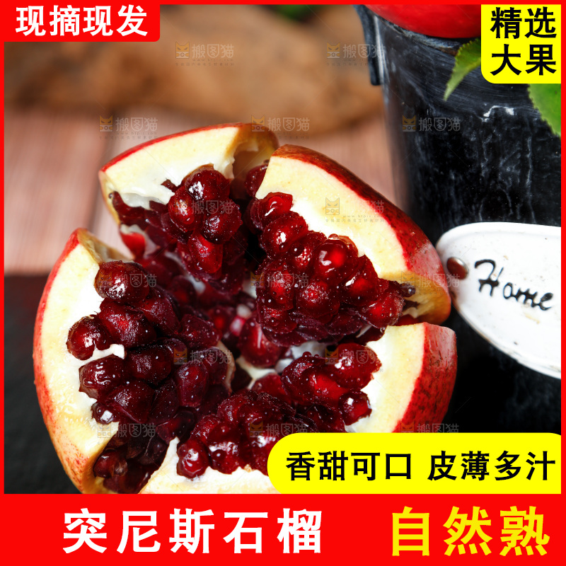 黑底上的黑籽石榴