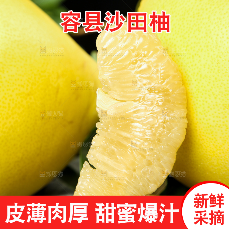 黑底上的广西沙田柚