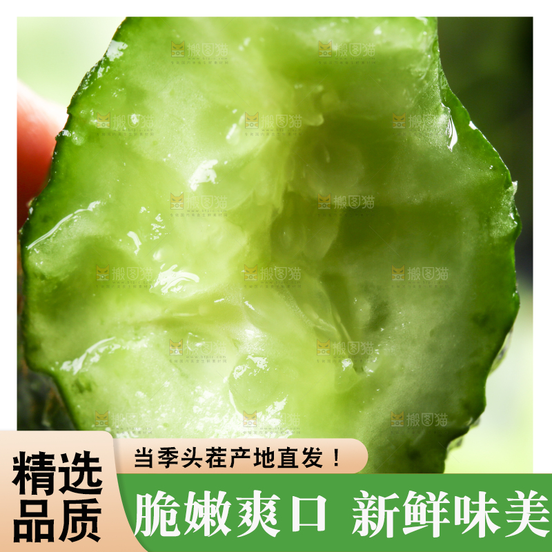 手里拿着黄瓜