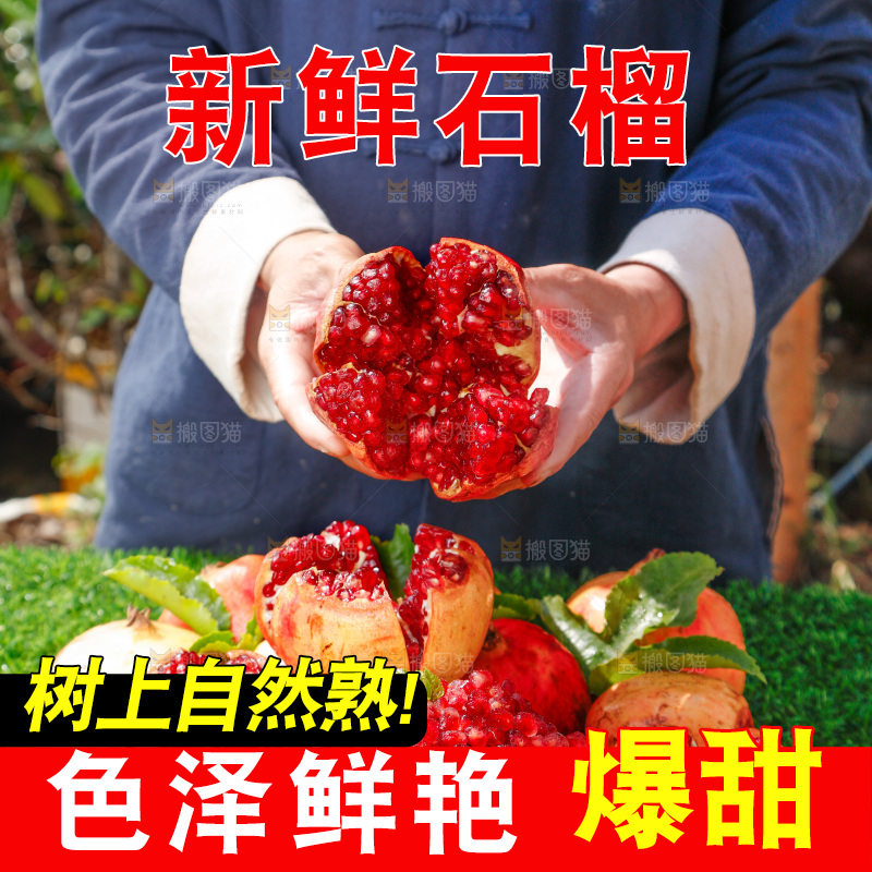 绿地上堆放着石榴