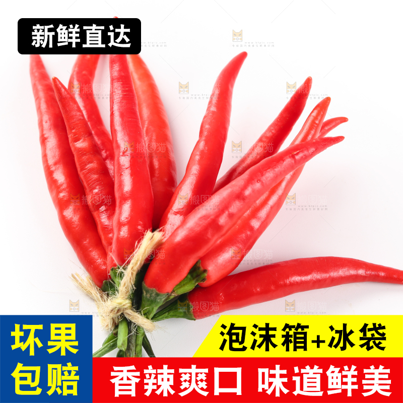 白底上摆放着红辣椒
