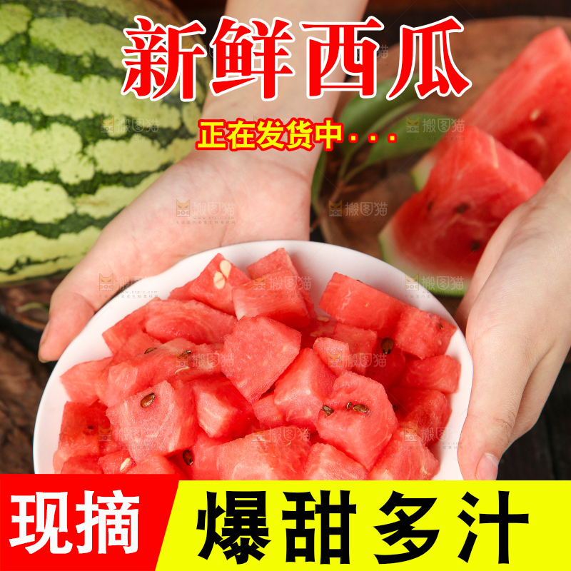 手里拿着冰糖西瓜