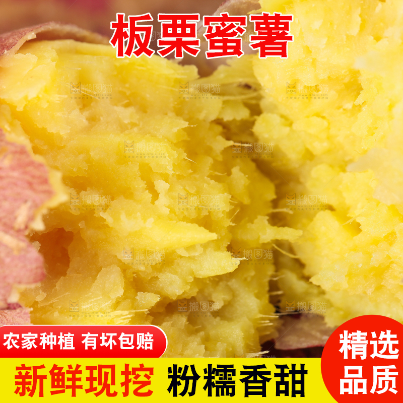 勺子上的黄心蜜薯