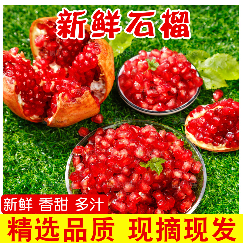绿地上摆放着石榴