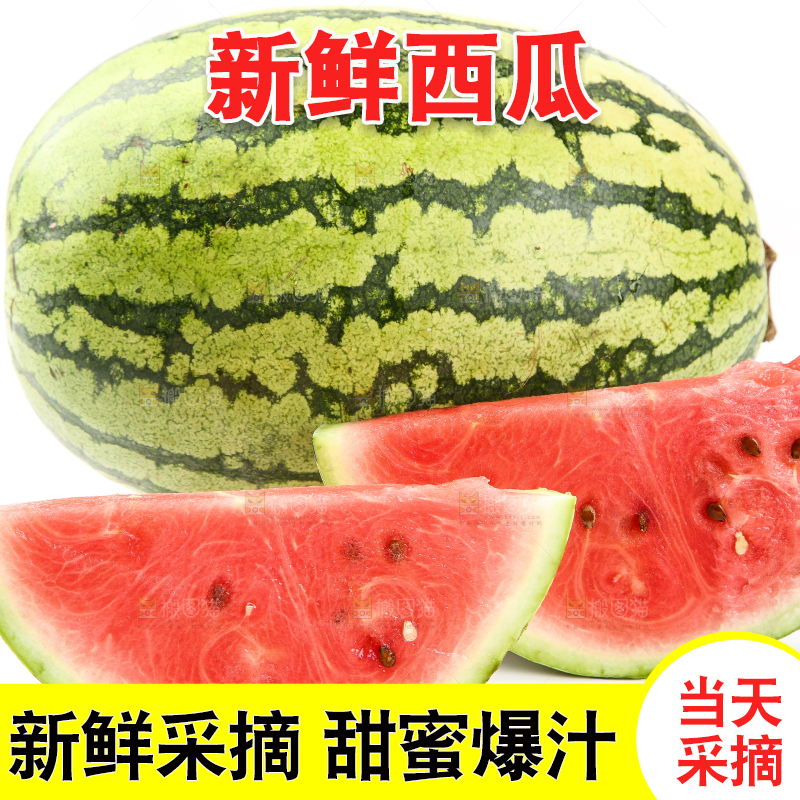 白底上放着西瓜