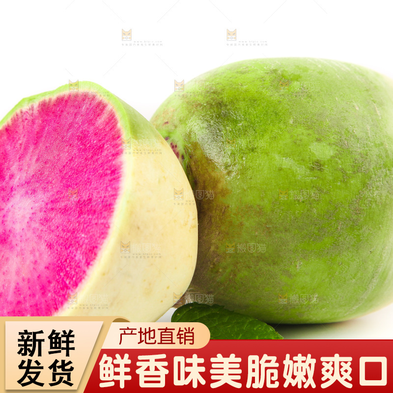 白底上的心里美萝卜