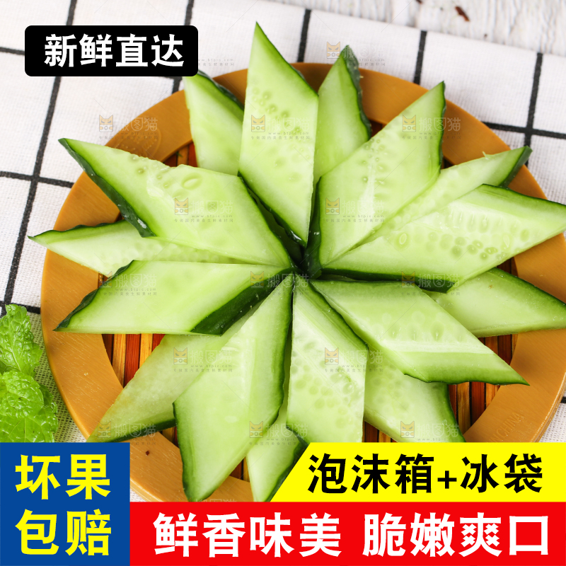 格子底上摆放着青瓜