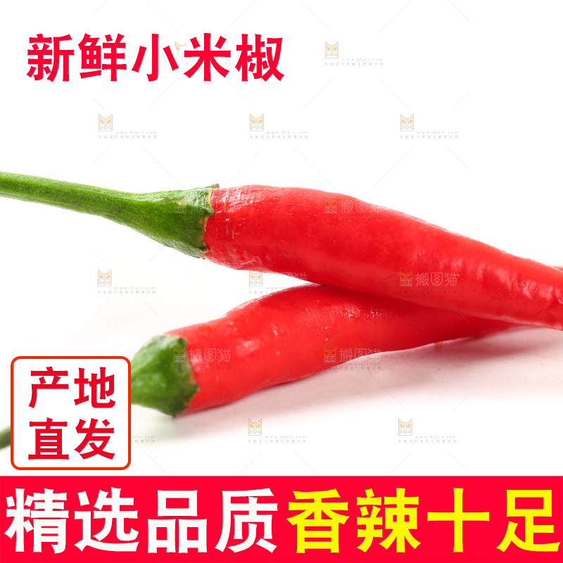 白底上摆放着红辣椒