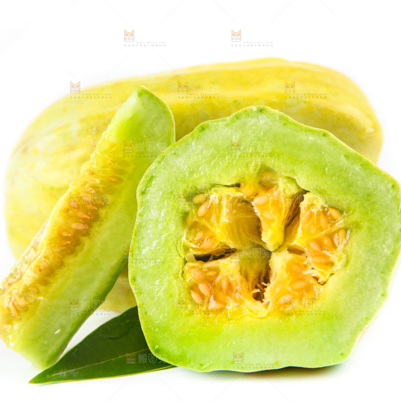 白底上摆放着丑香瓜
