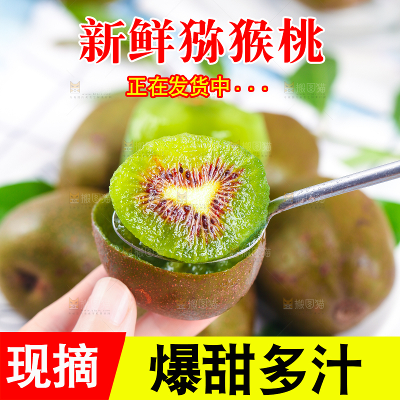 勺子里的猕猴桃果肉
