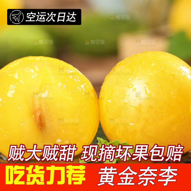 黑石板上放着一堆九峰山黄金奈李