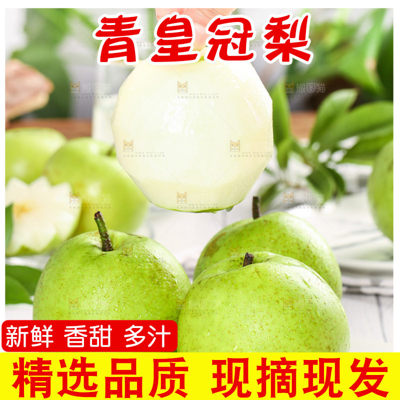 浅底上手拿削皮的砀山青皮梨
