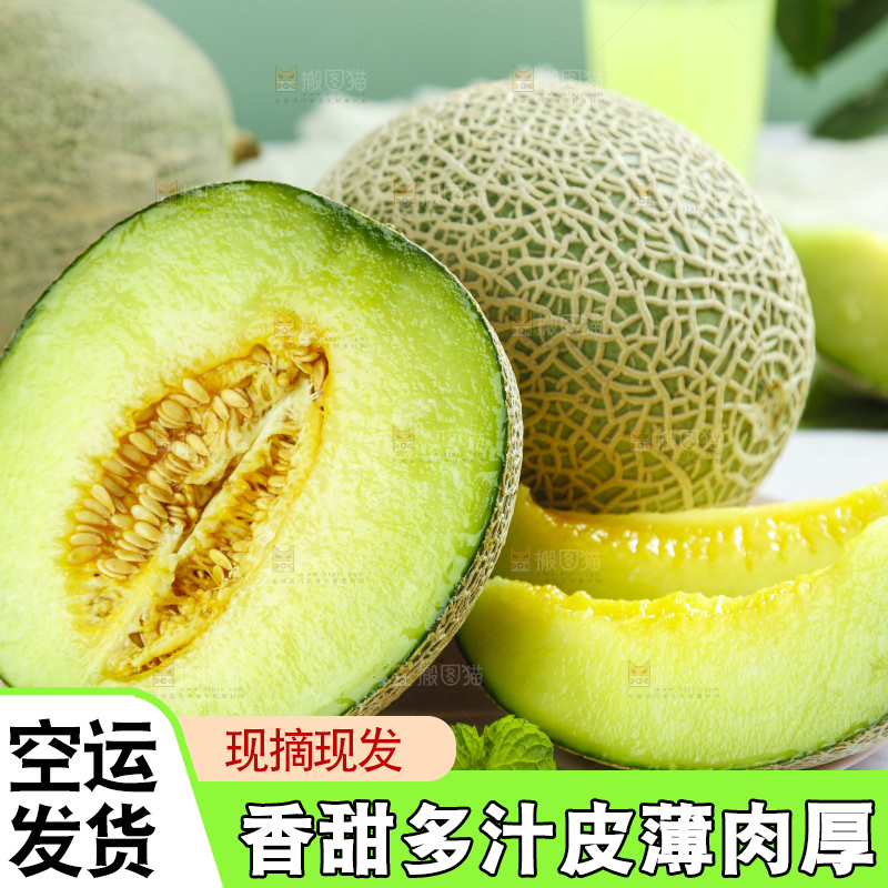 浅底上放着切开的海南网纹蜜瓜