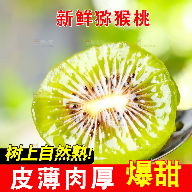 勺子里的猕猴桃果肉