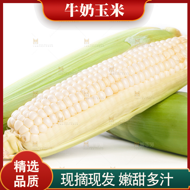 白底上放着牛奶玉米
