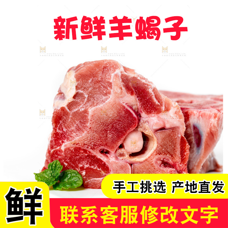 白底上摆放着羊蝎子