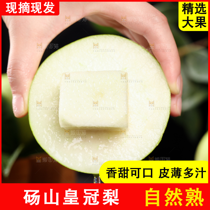 手拿切开的砀山青梨